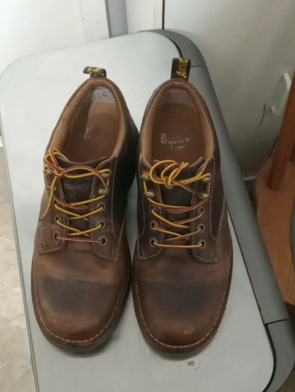 Dr. Martens Men's Brown Leather Casual Work Shoes - Lace-Up